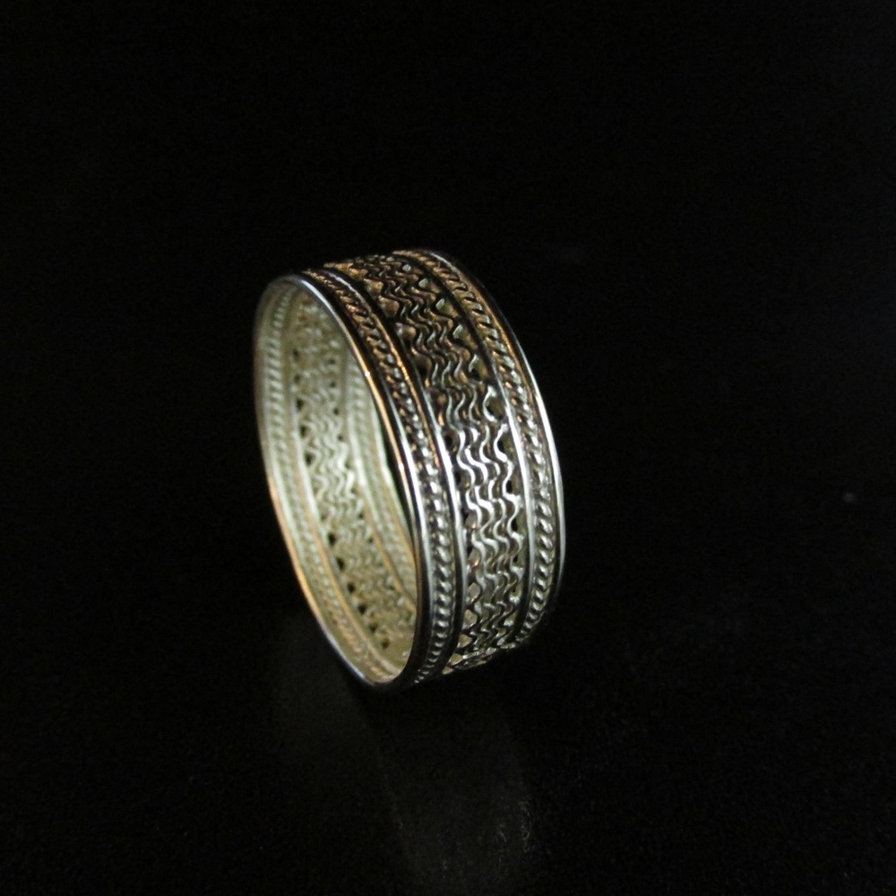 Wedding ring. 14k yellow gold wedding filigree ring for men/women. UNIQUE - Picture 8 of 10